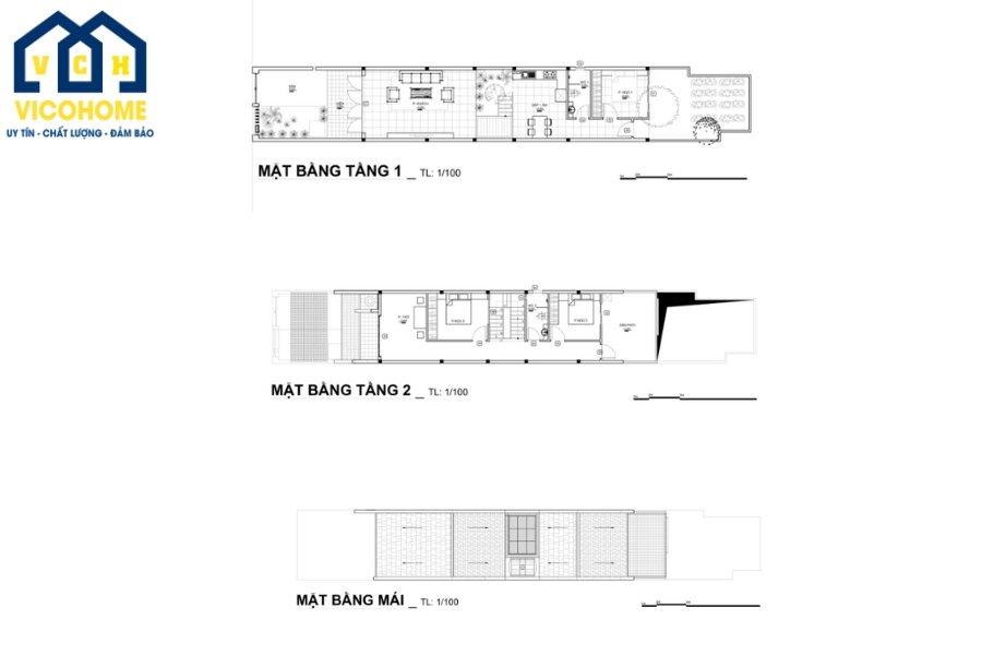 Bản vẽ nhà 2 tầng 1 tum mái tôn 700 triệu